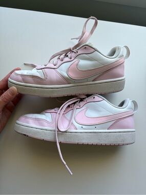 Nike Court Borough Low Recraft White Pink Casual Sneakers Size 6Y